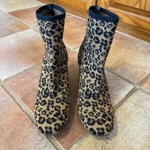 MIA KNIT LEOPARD ANKLE BOOTIE